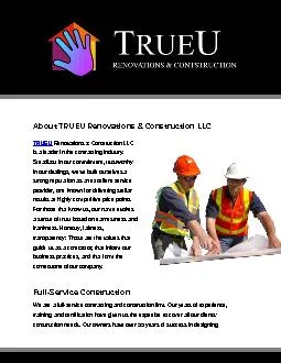 TRUEU Renovations Construction LLC General Contracting Needs