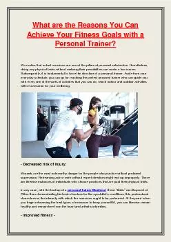 What are the Reasons You Can Achieve Your Fitness Goals with a Personal Trainer?