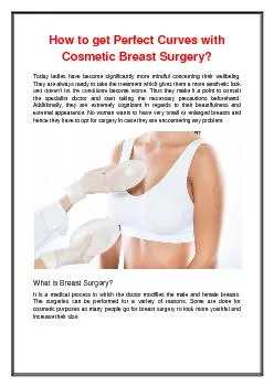 How to get Perfect Curves with Cosmetic Breast Surgery?