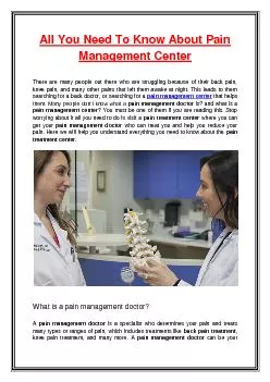 All You Need To Know About Pain Management Center