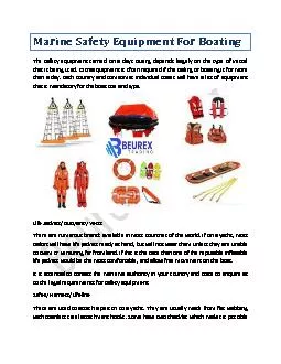 Marine Safety Equipment For Boating