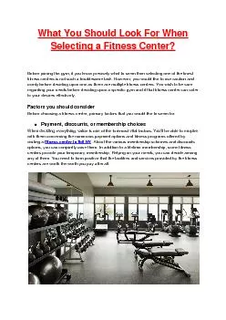 What You Should Look For When Selecting a Fitness Center?