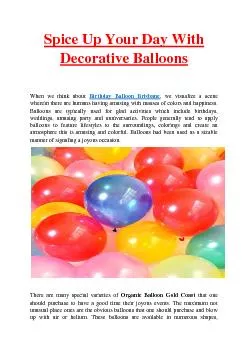 Spice Up Your Day With Decorative Balloons