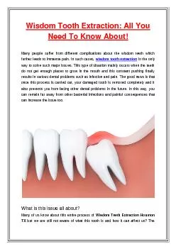 PDF-Wisdom Tooth Extraction: All You Need To Know About!