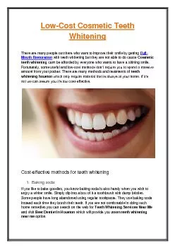 Low-Cost Cosmetic Teeth Whitening