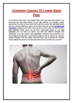 Common Causes Of Lower Back Pain