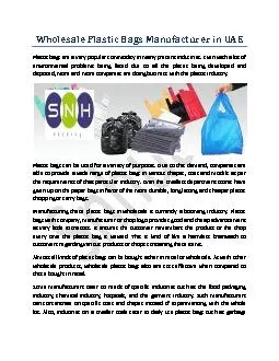 Wholesale Plastic Bags Manufacturer in UAE