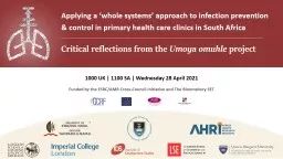 Applying a ‘whole systems’ approach to infection prevention & control in primary health car