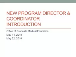 PPT-New Program director & Coordinator