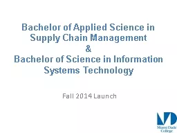 Bachelor of Applied Science in Supply Chain Management