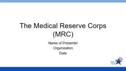 The Medical Reserve Corps (MRC)