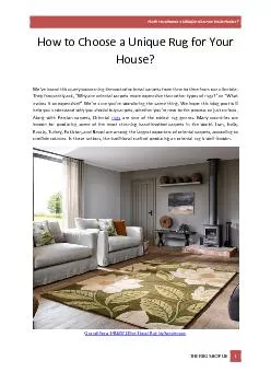 How to Choose a Unique Rug for Your House?