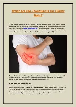 What are the Treatments for Elbow Pain?