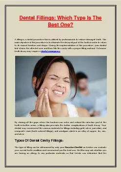 PDF-Dental Fillings: Which Type Is The Best One?