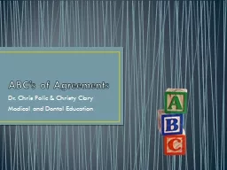 ABC’s of Agreements Dr. Chris