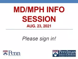 MD/MPH Info Session Aug. 23, 2021