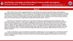 Identification and design of optimal diets for human health and longevity