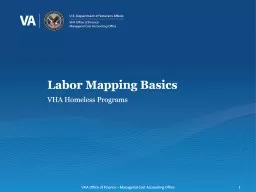 Labor Mapping Basics  VHA Homeless Programs