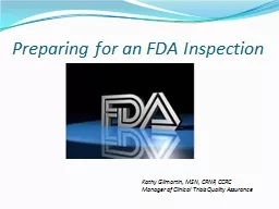 Preparing for an FDA Inspection