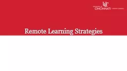 Remote Learning Strategies