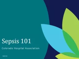 Sepsis 101 Colorado Hospital Association