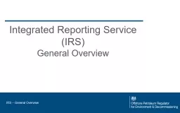 PPT-Integrated Reporting Service (IRS)