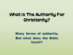 What Is The Authority For Christianity?