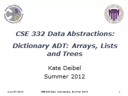 CSE 332 Data Abstractions: