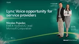 Lync Voice  opportunity  for service providers