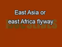 East Asia or east Africa flyway