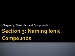 Section 3: Naming Ionic Compounds