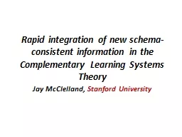 Rapid integration of new schema-consistent information in the Complementary Learning Systems
