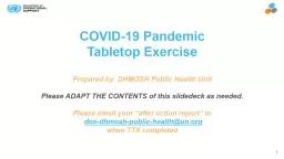 COVID-19 Pandemic Tabletop Exercise