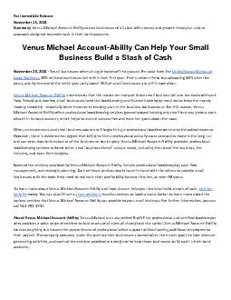 Venus Michael Account-Ability Can Help Your Small Business Build a Stash of Cash