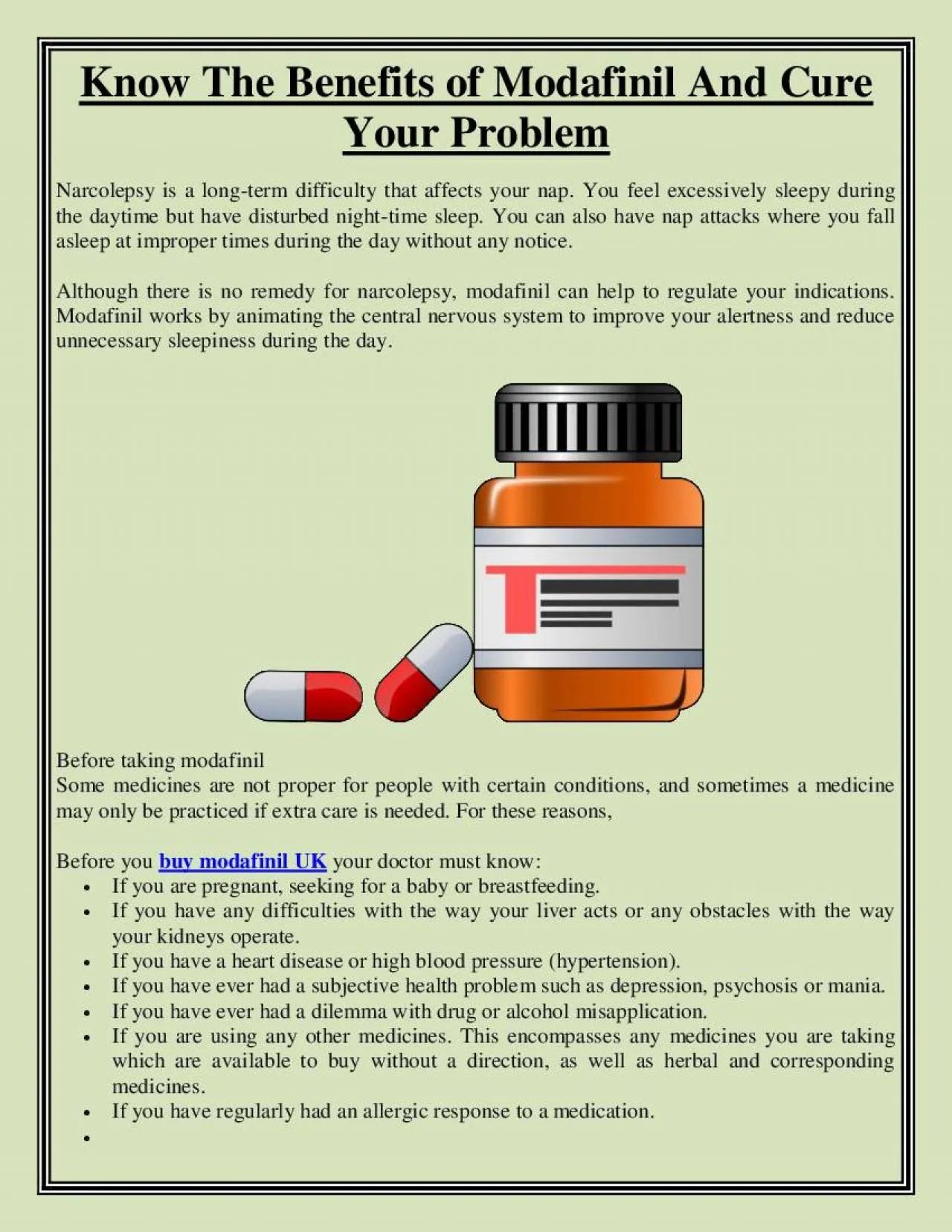 PDF-Know The Benefits of Modafinil And Cure Your Problem