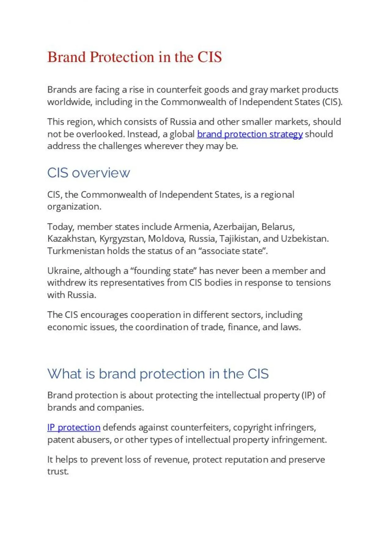 PDF-Brand Protection in the CIS