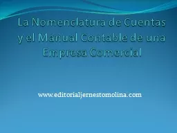 La Nomenclatura de Cuentas y el Manual Contable de una Empresa Comercial