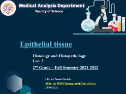 Epithelial tissue Histology and Histopathology