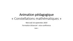 Animation pédagogique  « CONSTELLATIONS MATHÉMATIQUES »