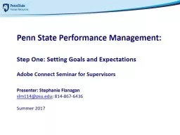 Penn State Performance Management: