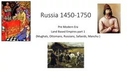 Russia 1450-1750 Pre Modern Era