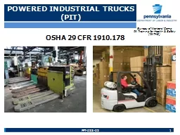 POWERED INDUSTRIAL TRUCKS (PIT)