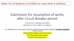 Submission for resumption of works after Circuit Breaker period