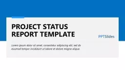 PROJECT STATUS REPORT TEMPLATE