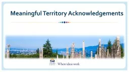 Meaningful Territory Acknowledgements