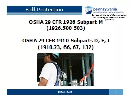 PPT-Fall Protection OSHA 29 CFR 1926 Subpart M