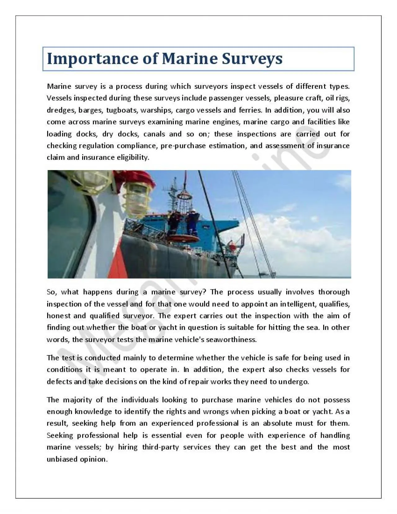 PDF-Importance of Marine Surveys