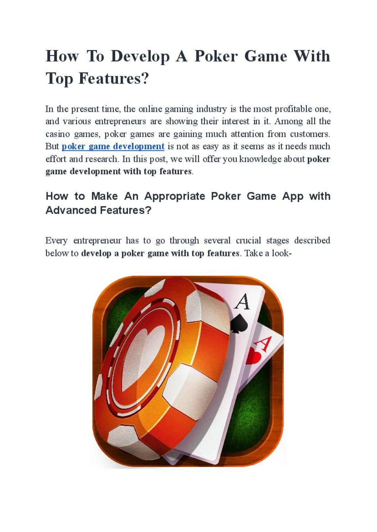 PDF-How To Develop A Poker Game With Top Features?