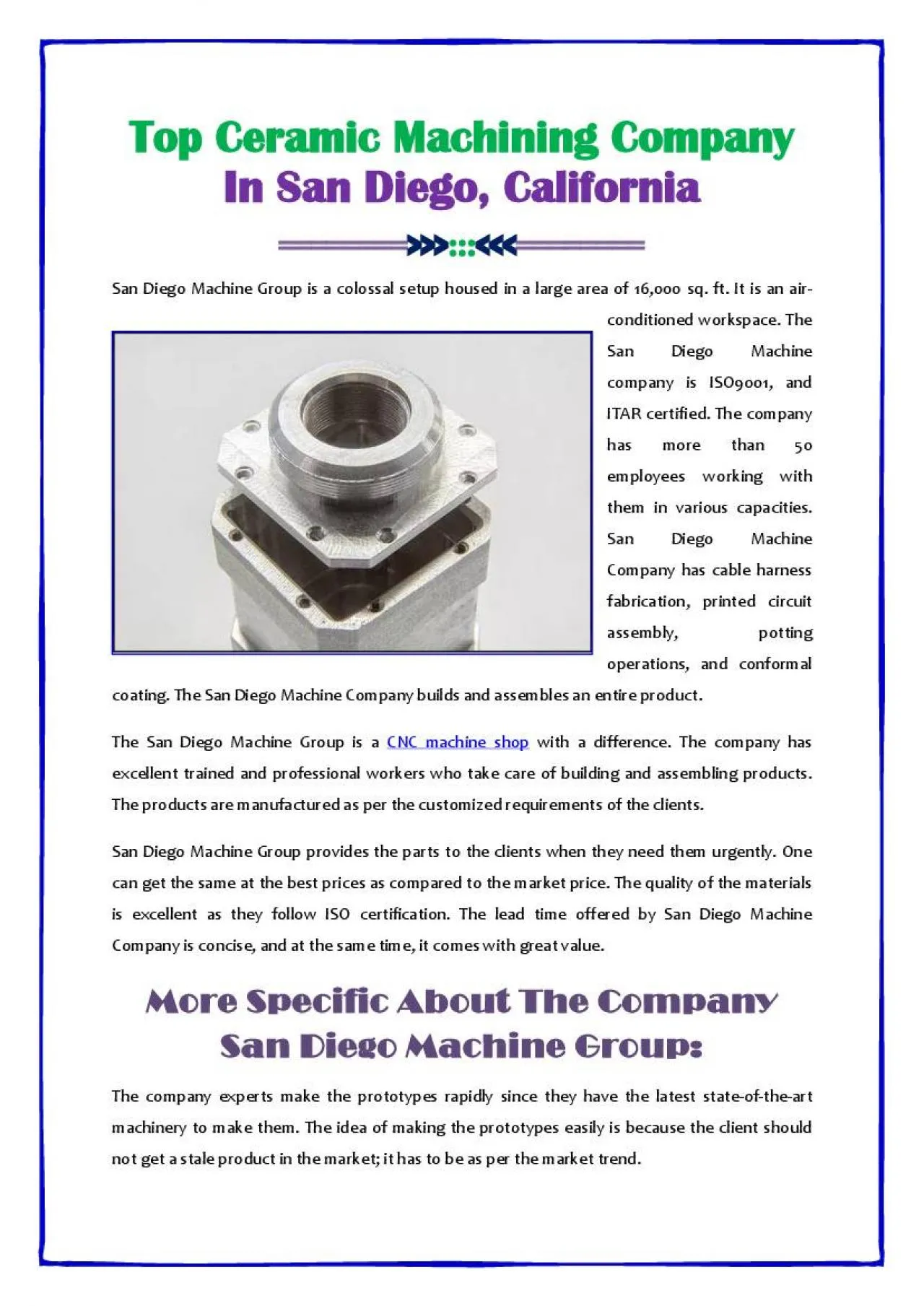 PDF-Ceramic Machining Company In San Diego