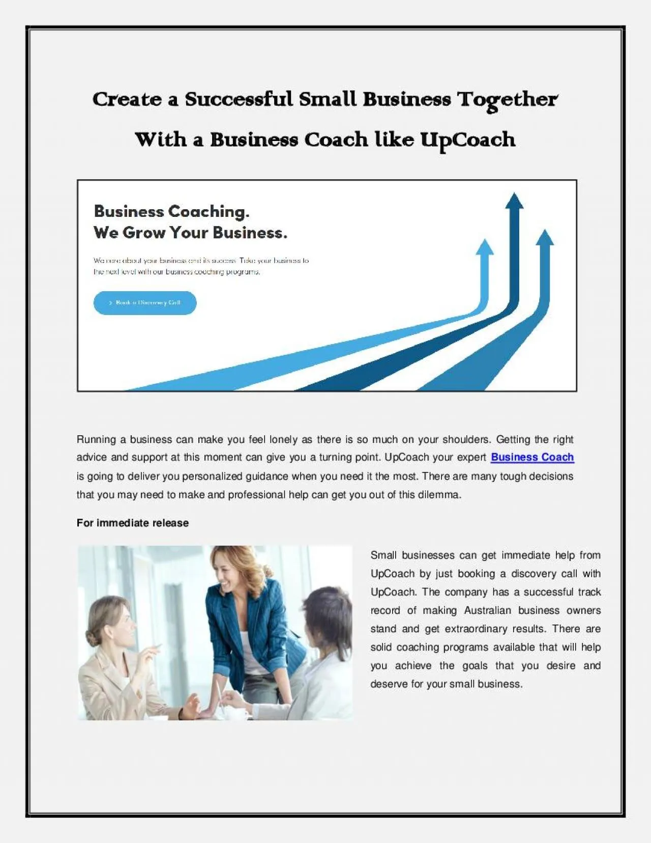 PDF-Create a Successful Small Business Together With a Business Coach like UpCoach